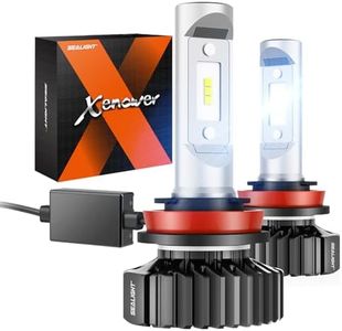 SEALIGHT H11/H8/H9 LED Headlight Bulbs, 20000LM 600% Super Brighter LED Lights, 6000K Xenon White Low Beam, Non-Polarity, 50,000+ Hour Lifespan, Pack of 2