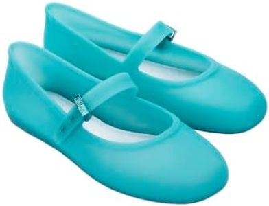 Melissa Soft Ballerina - Seasonless Flats for Women - Classic Ballet Flat Style with Adjustable Strap - Light-as-Air PVC Construction - Soft Foam Insole - Bubblegum Scent, Milky Green, 8