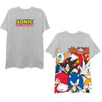 SEGA Sonic The Hedgehog Men's Shirt - The Blur Blur - Official Front and Back Placement Print T-Shirt, Heather, XL