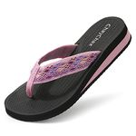 ChayChax Women's Summer Beach Flip Flops Ladies Wedge Thong Sandals Comfortable Outdoor Pool Slippers(Pink,6.5 UK)