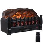 Sunnydaze Elegant Embers 20.25-Inch Faux Log Electric Fireplace Insert Heater - 110V -Remote Control Included