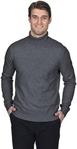 STATE FUSIO Men's Cashmere Wool Turtleneck Long Sleeve Pullover Sweater Premium Quality Charcoal