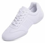 kkdom Women Girls White Cheer Shoes White Cheerleading Shoes Athletic Dance Sport Training Shoes Competition Tennis Sneakers 3 Little Kid