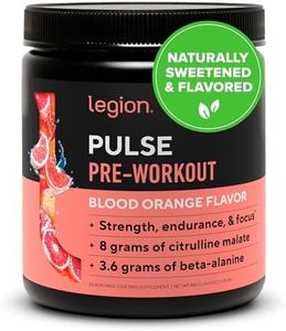 Legion Pulse Pre Workout Supplement - All Natural Nitric Oxide Preworkout Drink to Boost Energy, Creatine Free, Naturally Sweetened, Beta Alanine, Citrulline, Alpha GPC (Blood Orange) 21 Servings