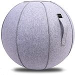 XGYLVFEI Home Office Yoga Stable Ball Chair Fitness Ball Felt Fabric Sitting Ball with Handle 65CM