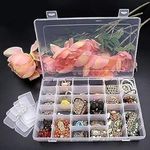 SR 36 Grid Cells Multipurpose Clear Transparent Plastic Storage Box with Removable Dividers Jewelry Box Organizer Storage Container