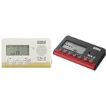 KORG CA-2 Chromatic Digital Tuner for Stringed, Woodwind and Brass Instruments - White & MA2-BKRD LCD Pocket Digital Metronome - Black & Red