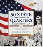 50 State Commemorative Quarters Collector's Map (includes both mints!) by Peter Pauper Press (2013) Hardcover