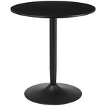 HOMCOM Round Dining Table for 2, Modern Kitchen Table with Painted Top and Steel Base for Living Room, Dining Room, Black