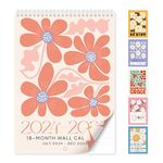 Wall Calendar 2024-2025, Abstract Florals Art Hanging Calendar from July 2024 to December 2025, 18 Months (8.3" x11.7")| Boho calendar with Bright Flower Design|Thick Paper| Large Monthly Grid