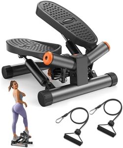 Niceday Twist Stepper for Exercise at Home, Mini Stepper with Resistance Bands, Stair Stepper with 300LBS Loading Capacity, Hydraulic Fitness Stepper with LCD Monitor Gray