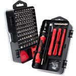 SHARDEN Precision Screwdriver Set, 122 in 1 Electronics Magnetic Repair Tool Kit with Case for Repair Computer, iPhone, PC, Cellphone, Laptop, Nintendo, PS4, Game Console, Watch, Glasses etc (Red)