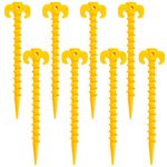 8 Pack Plastic Tent Pegs Tent StakesTent Pegs Heavy Duty Tent Peg Camping Pegs, for Outdoor Camping, Hiking, Tents etc(Yellow)