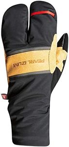 PEARL IZUMI Unisex Gel Gloves, Insulated Cycling Glove, Palm Padding & Touchscreen Compatible, AmFIB Lobster, Black/Dark Tan, X-Large