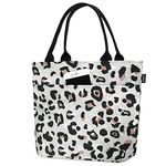 Aosbos Lunch Bag for Women Leopard Lunch Tote Leakproof & Insulated Lunch Box Meal Prep Cooler Water-resistant Food Containers Purse for Work College 10L