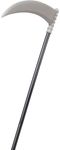 Skeleteen Grey Death Scythe Staff - Grim Reaper Death Halloween Costume Accessories Weapon Scythe Prop