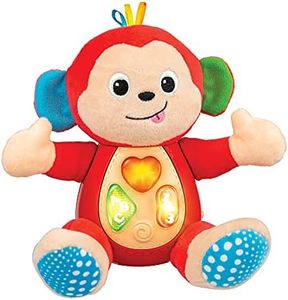 KiddoLab Musical Monkey Plush Toy - Soft Stuffed Animal with Light-Up Buttons and Melodic Nursery Songs for 3+ Month Old Babies