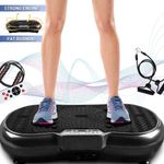 bigzzia Vibration Plate Exercise Machine - Oscillation, Linear, Vibration Platform | Whole Body Workout Equipment for Home, Weight Loss, Toning & Wellness (BLACK)