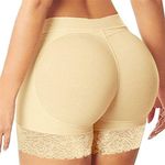 Women Padded Butt Lifter Panty Body Shaper Fake Hip Shapwear Underwear Briefs Plus Size Shaper (Size -L) (Brown)