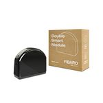 FIBARO Double Smart Module/Z-Wave Plus Two Channel Dry Contact Smart Switch for Two Devices, FGS-224, Black