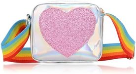 AWAVM Girl Shoulder Bag Handbags Love Heart Shape,Toddler Handbag， Kids Girls Coin Purse Crossbody Bags Little Princess Shoulder Bags Rainbow Shoulder Strap For Shopping School Travel