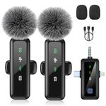 Wireless Lavalier Microphone for iPhone, 3-in-1 Mini Mic for iPhone, Android, iPad with Noise Cancelling & LED Display, Crystal Clear Recording for TikTok, YouTube, Podcast, Vlogging (3 in 1)