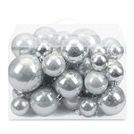 AMS Christmas Ball Plated Ornaments Tree Collection for Holiday Parties Decorations (40ct Pearl, White)