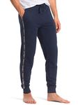 Tommy Hilfiger - Men's Joggers - Repeat Logo Tape Joggers For Men - Drawstring Waistband Elastic - Pockets - Organic Cotton - Navy Blazer - Size S