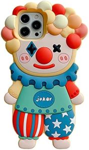 YAKVOOK for iPhone 11 Case, Kawaii Clown Phone Cases 3D Silicone Cartoon Case Fun Apply to iPhone 11 Cute Case Soft Rubber Shockproof Protective Case for Women Girls