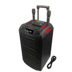 Takara T 9090 Party Karaoke Trolley DJ Speaker Multimedia Bluetooth; Audio Recording; USB; with 2 Wireless UHF Mic; Remote Control; FM with New DJ LED Light (Black)