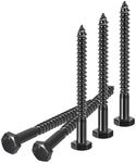 DTGN 1/4" x 3" Hex Lag Bolts - 20 Pack - for Woodworking, Furniture - 304 Stainless Steel Partial Thread Hexagon Head Lag Screws for Wood - Black