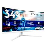 Philips Evnia 34M2C5501A - 34 inch WQHD Curved Gaming Monitor, 180 Hz, 1 ms, FreeSync Premium, Ambiglow (3440x1440, 2x HDMI 2.0, 1x DisplayPort 1.4, USB Hub) white