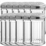 12 Oz Parmesan Cheese Shaker/salt and pepper shakers with Stainless Steel Lid, Clear Plastic seasoning shaker, sugar/spice dispenser, large salt and pepper shakers (360 ml) by GEEX DEPOT (12, 12 Oz)