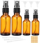 Ailvor Amber Glass Spray Bottle, 4pcs Empty Small Spray Bottle 30ml, 50ml, Refillable Fine Mist Spray Bottle with Dropper, Funnels, Label for Cleaning, Aromatherapy, Perfume, Cosmetic Travel Sprays