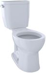 TOTO CST243EF#01 Entrada Two-Piece Round 1.28 GPF Universal Height Toilet, Cotton White