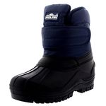 Unisex Kids Single Strap Thermal Winter Snow Hiking Outdoor Nylon Boots - Navy - UK6/EU39 - YC0462