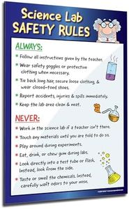 ZOCO - Science Lab Safety Rules Poster - Kids Science Posters for Middle School, High School - Chemistry, Laboratory Classroom Decor - Laminated, 17x22 inches