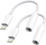 VIKEVO 2 Packs Headphone Jack Adapter iphone to 3.5mm MFI Certified Adapter Dongle Converter AUX Audio Jack Adapter Compatible with iPhone 14/13/12/11/10/XS Max/XR/X/8/7 iPad Original-White