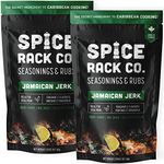 Jamaican Jerk Seasoning And Rubs - Spice Rack Co Jamaican Jerk Chicken Seasoning, No MSG, Non-GMO, and Gluten-Free Meat Seasoning, Bbq Rubs And Spices For Smoking, Grilling, Frying, Roasting (2 Pack)