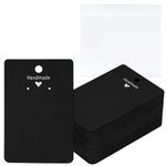 joycraft Jewelry Cards Set, 100pcs Black Earring Display Cards with 100pcs Self-Sealing Bags, Necklace Display Cards for Selling, Blank Kraft Paper Tags for Jewelry Display and Hanging, DIY and Retail