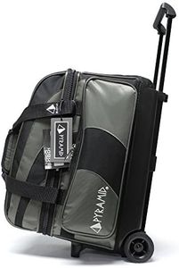 Pyramid Path Deluxe Double Roller with Oversized Accessory Pocket Bowling Bag (Black/Silver)