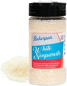 Bakerpan White Nonpareils Sprinkles - 7 Ounces White Sprinkles for Cake Decorating - Edible Nonpareils for Cupcakes, Ice Cream, Cake Decorations (Made in USA)