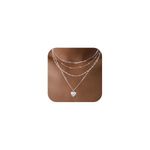 VIROMY Gold/Silver Necklace for Women 14k Gold Chain Necklaces Dainty Layered Necklaces Simple Stackable Neckalce Heart Pendant Necklaces Pearl Bead Chain Gold Choker Necklaces Gold Jewelry for Women