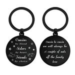 ENGZHI Cousin Gifts Keyring for Women - Cousin By Blood Sister By Heart Friend By Choice - Cousin Birthday Gifts Female