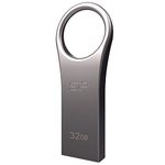 Silicon Power 32GB Jewel J80 USB 3.0 Key Flash Drive, Titanium (SP032GBUF3J80V1T)