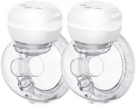 Wearable Breast Pump Hands Free Breast Pump 12 Levels 3 Modes Electric Breast Pump with 1200mAh Battery,Leak-Proof Design,Low Noise,21/24/27mm Flange Inserts,All-in-One Painless Breastfeeding,2 Pack