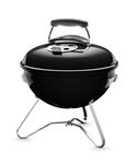 Weber Smokey Joe Charcoal Grill Barbeque, 37cm | Portable BBQ Grill with Lid Cover & Plated Steel Legs | Compact Freestanding Outdoor Oven & Cooker with Porcelain-Enamelled Bowl - Black (1111004)