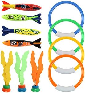IOPJLK Juguete de Buceo para Niños, 11 Piezas Juegos Piscina Niños, Juguetes para Niños de 4 a 12 años, Juego de Buceo Submarino Juguetes de Entrenamiento de Piscina