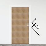 MMT Acoustix® Door Soundproof Tiles with Door Seals | Find Privacy, Effective Door Sound Isolation, Includes Installation EZ Tape, ARAI Tested (6x3 Feet Door | 18 Pcs, Camel Brown)