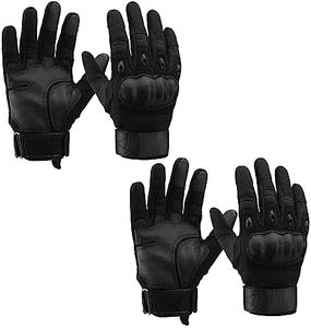 Cierto Motorcycle Gloves for Men and Women, Full Finger Touch Screen Riding Glove with Breathable Hard Knuckle and Adjustable Wrist for BMX ATV MTB Riding, Cycling, Motocross,Road Racing - 2 Pairs